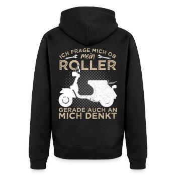 Scooter scooter deux roues - Veste à capuche bio Premium Unisexe - noir - Dos - Nico (187cm)