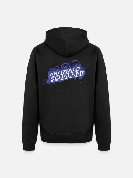 Asoziale Schalker Fan Design - Unisex Premium Bio Zip Hoodie - Schwarz