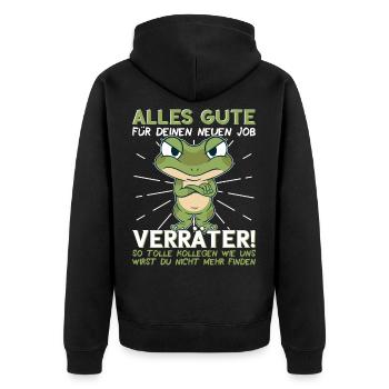 Jobwechsel Neuer Job Abschied Kollege neue Arbeit - Unisex Premium Bio Zip Hoodie - Schwarz - Hinten - Nico (187cm)