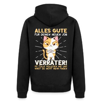 Jobwechsel Neuer Job Abschied Kollege neue Arbeit - Unisex Premium Bio Zip Hoodie - Schwarz - Hinten - Nico (187cm)