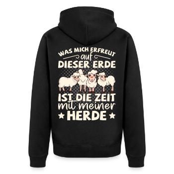 Schafhirte Schäfer Hirte Landwirt Herde Schafe - Unisex Premium Bio Zip Hoodie - Schwarz - Hinten - Nico (187cm)