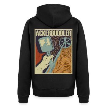 Metalldetektor Sondeln Sondengänger - Unisex Premium Bio Zip Hoodie - Schwarz - Hinten - Nico (187cm)