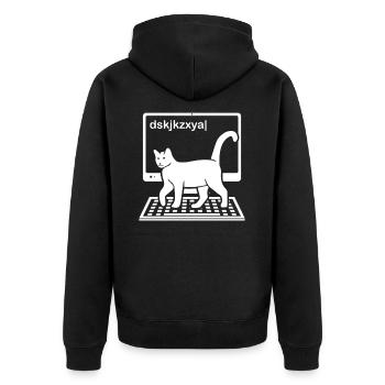 Katzenmama Katze Katzenliebhaber PC Tastatur - Unisex Premium Bio Zip Hoodie - Schwarz - Hinten - Nico (187cm)