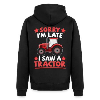 Tractor Tractor Farmer Farm Tractor Driver - Unisex Premium Organic Zip Hoodie - black - Back - Nico (187cm)