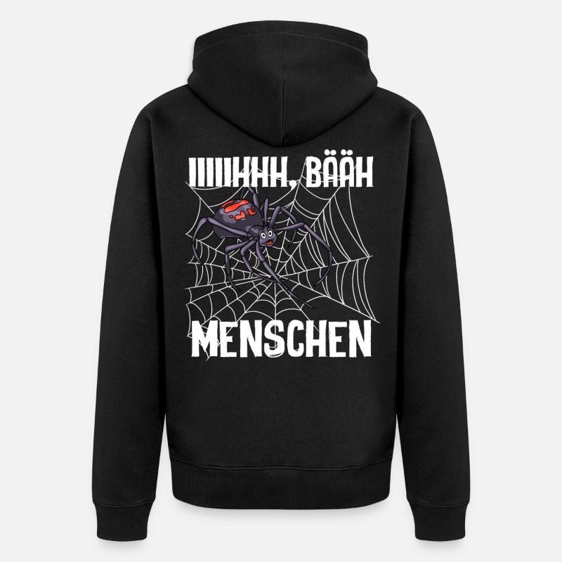 Spinne - Unisex Premium Bio Zip Hoodie - Schwarz