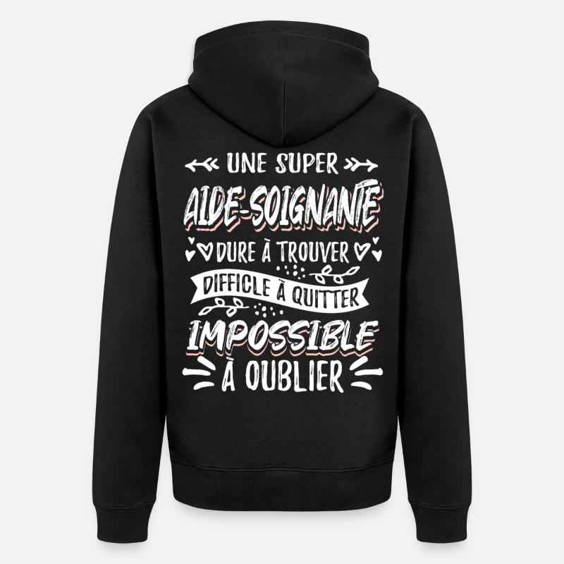 Aide Soignante Aides Soignants - Veste à capuche bio Premium Unisexe - noir