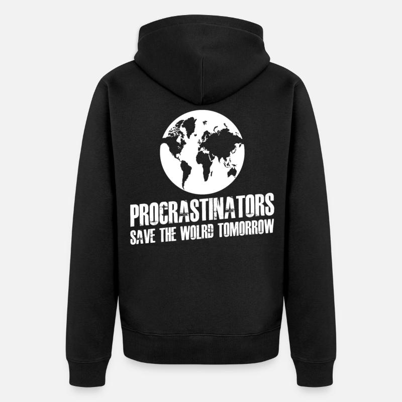 Les procrastinateurs étudient la procrastiner - Veste à capuche bio Premium Unisexe - noir