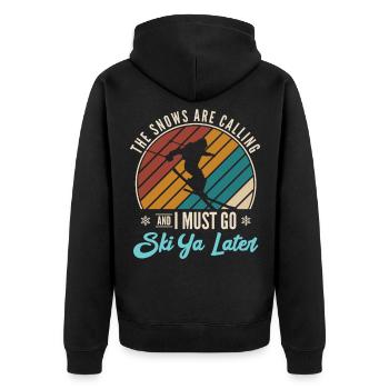 Ski Skiing Skier Skiing Cross-country skiing Biathlon - Unisex Premium Organic Zip Hoodie - black - Back - Nico (187cm)