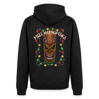 Mele Kalikimaka Hawaii Merry Christmas, Holiday - Unisex Premium Organic Zip Hoodie - black - Back - Nico (187cm)