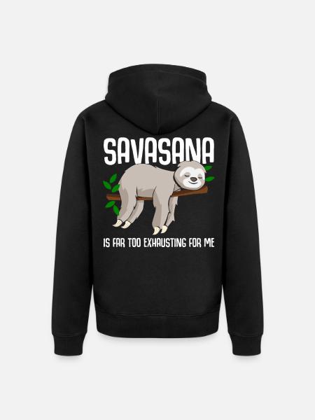 Savasana Sloth Yoga - Unisex Premium Organic Zip Hoodie - black