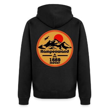 kampenwand - Unisex Premium Bio Zip Hoodie - Schwarz - Hinten - Nico (187cm)