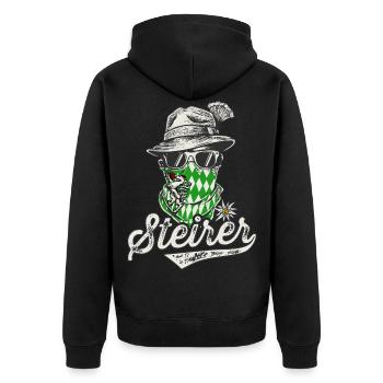 Styria T-Shirt Homme Steirer Bua Steirerbua - Veste à capuche bio Premium Unisexe - noir - Dos - Nico (187cm)