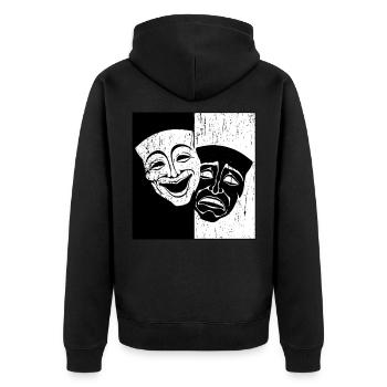 Théâtre Masque Drame Comédie et Tragédie Vendanges De Raisin - Veste à capuche bio Premium Unisexe - noir - Dos - Nico (187cm)