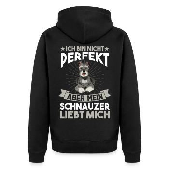Hund Schnauzer Züchter Schnauzer - Unisex Premium Bio Zip Hoodie - Schwarz - Hinten - Nico (187cm)