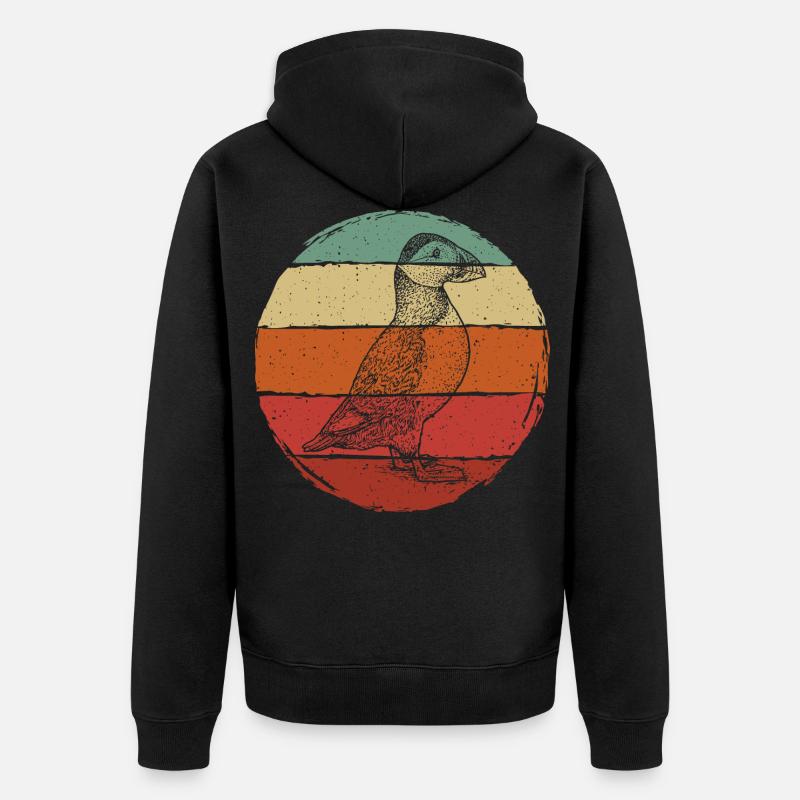 Puffin Rétro - Veste à capuche bio Premium Unisexe - noir