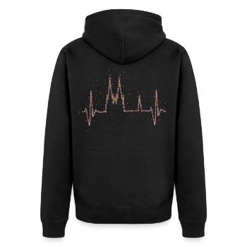 Cathédrale de Cologne Heartbeat Carnaval Confettis - Veste à capuche bio Premium Unisexe - noir - Dos - Nico (187cm)