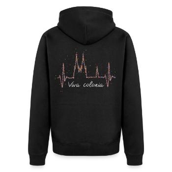 Cathédrale de Cologne Heartbeat Carnaval Confetti Cadeau - Veste à capuche bio Premium Unisexe - noir - Dos - Nico (187cm)