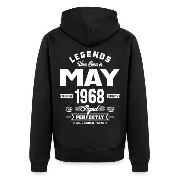 Légendes sont nées en mai 1968 Anniversaire Vintage - Veste à capuche bio Premium Unisexe - noir - Dos - Nico (187cm)