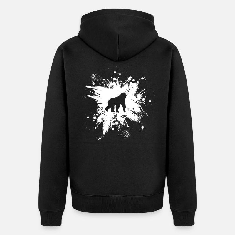 Singe - Veste à capuche bio Premium Unisexe - noir