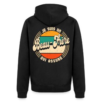 Beau-Frère Qui Assure Beau Frère - Veste à capuche bio Premium Unisexe - noir - Dos - Nico (187cm)