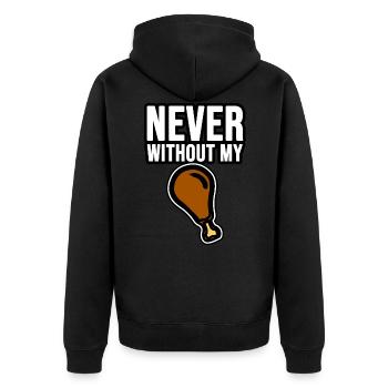 Never without a club - Unisex Premium Organic Zip Hoodie - black - Back - Nico (187cm)