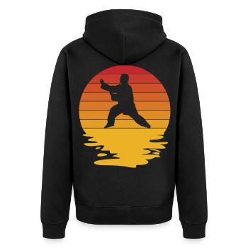 Tai Chi Martial Arts Meditation Self-Defense - Unisex Premium Organic Zip Hoodie - black - Back - Nico (187cm)