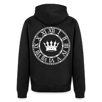 Roman Numeral Clock - Unisex Premium Organic Zip Hoodie - black - Back - Nico (187cm)