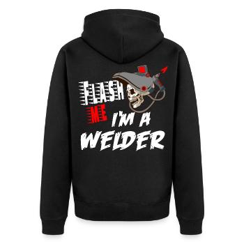 FLASH ME I'M A WELDER pour un soudeur - Veste à capuche bio Premium Unisexe - noir - Dos - Nico (187cm)