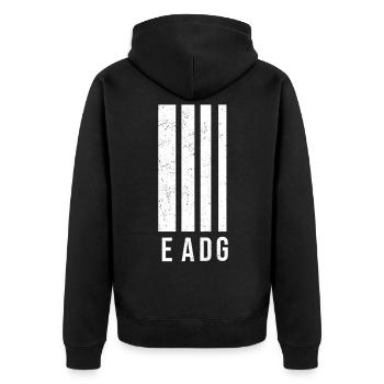 Guitar EADG Bass Bassist Guitar Player - Unisex Premium Organic Zip Hoodie - black - Back - Nico (187cm)