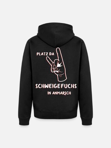 Schweigefuchs Leisefuchs Erzieher Lehrer - Unisex Premium Bio Zip Hoodie - Schwarz