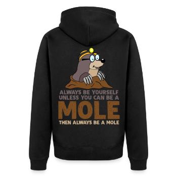 Taupe Soyez toujours vous-même Taupes - Veste à capuche bio Premium Unisexe - noir - Dos - Nico (187cm)