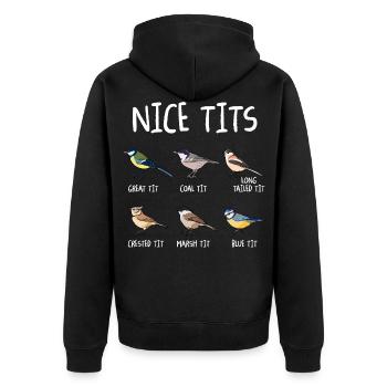 Vogelbeobachtung Vogelbeobachter Vogel - Unisex Premium Bio Zip Hoodie - Schwarz - Hinten - Nico (187cm)