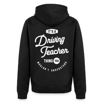 Conduire Enseignant Titre du poste Profession Hommes Femmes - Veste à capuche bio Premium Unisexe - noir - Dos - Nico (187cm)