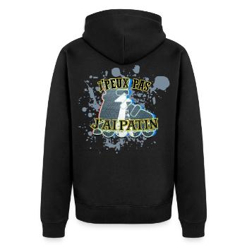 J'Peux Pas J'Ai Patin Skate Patinage - Veste à capuche bio Premium Unisexe - noir - Dos - Nico (187cm)