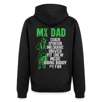 Dirt Bike Motorcross MX Rider - Unisex Premium Bio Zip Hoodie - Schwarz - Hinten - Nico (187cm)