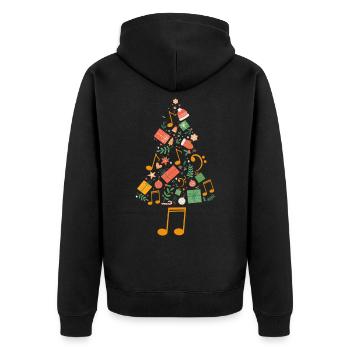 Weihnachtsbaum Musician Composer Music Director - Unisex Premium Bio Zip Hoodie - Schwarz - Hinten - Nico (187cm)