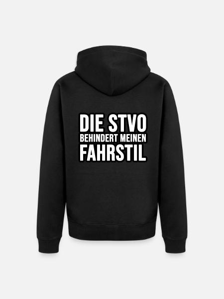 STVO vs Fahrstil - Unisex Premium Bio Zip Hoodie - Schwarz