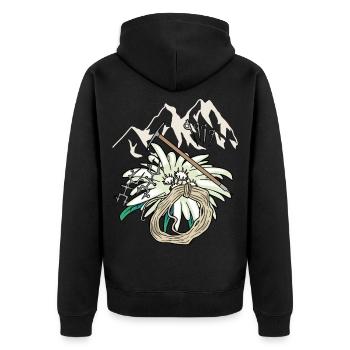 Mountaineer Outdoor Mountaineer Alps Tyrol Mountain - Unisex Premium Organic Zip Hoodie - black - Back - Nico (187cm)