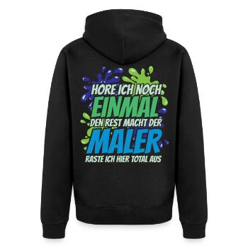 Maler Farbe Malerei Kunst Künstler Geschenk - Unisex Premium Bio Zip Hoodie - Schwarz - Hinten - Nico (187cm)