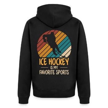Hockey sur glace Hockey Joueur de hockey sur glace Équipe de hockey sur glace - Veste à capuche bio Premium Unisexe - noir - Dos - Nico (187cm)