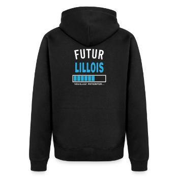futur LILLOIS - Veste à capuche bio Premium Unisexe - noir - Dos - Nico (187cm)