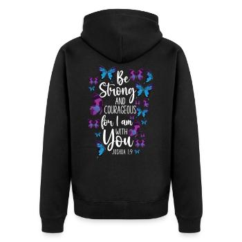 Citation de verset biblique chrétien - Veste à capuche bio Premium Unisexe - noir - Dos - Nico (187cm)