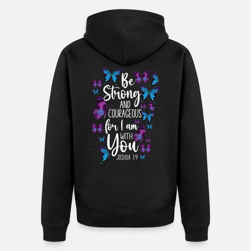 Citation de verset biblique chrétien - Veste à capuche bio Premium Unisexe - noir