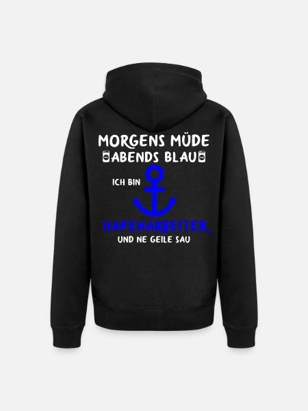 Hafenarbeiter Dockarbeiter Docker Hafen - Unisex Premium Bio Zip Hoodie - Schwarz