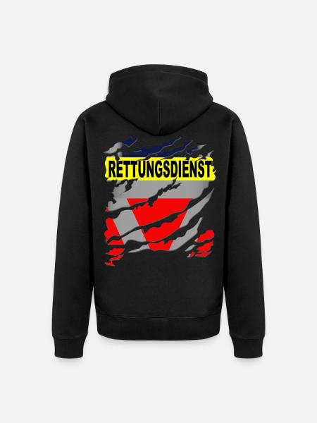 Rettungsdienst Uniform - Unisex Premium Bio Zip Hoodie - Schwarz