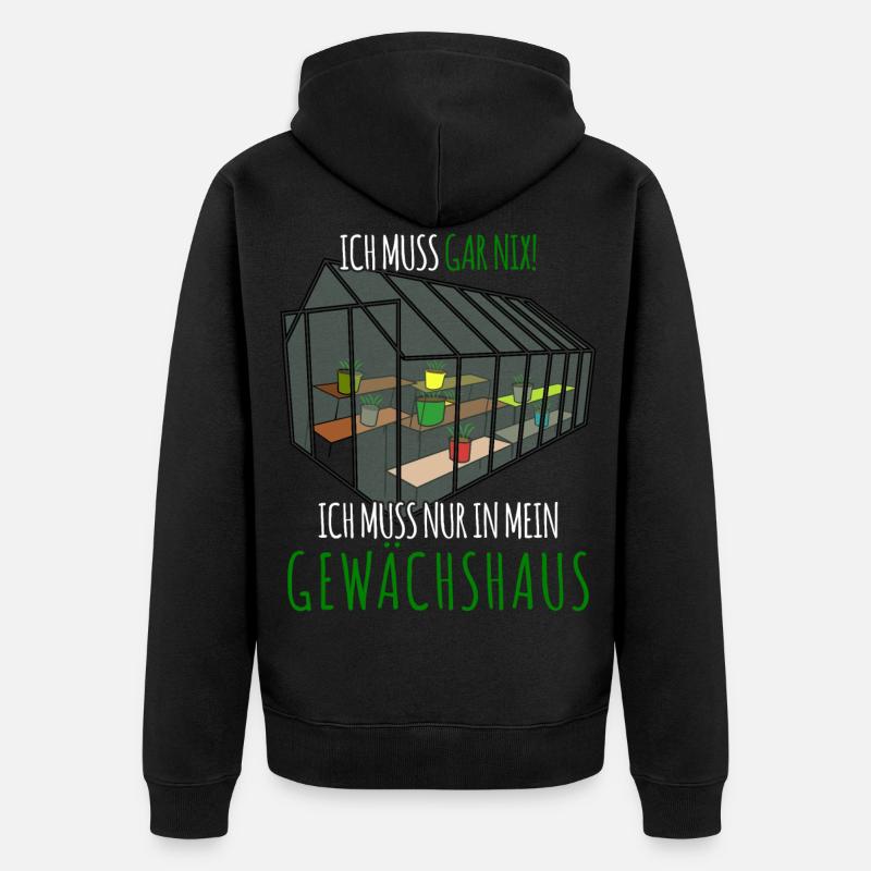Gewächshaus Galabauer Witz Gärtner - Unisex Premium Bio Zip Hoodie - Schwarz