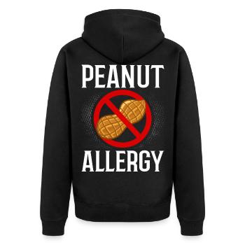Erdnuss Allergie Erdnussallergie Nuss Zeichen Test - Unisex Premium Bio Zip Hoodie - Schwarz - Hinten - Nico (187cm)