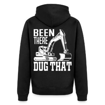 Been There Dug That - Bagger Beruf Maschinenführer - Unisex Premium Bio Zip Hoodie - Schwarz - Hinten - Nico (187cm)