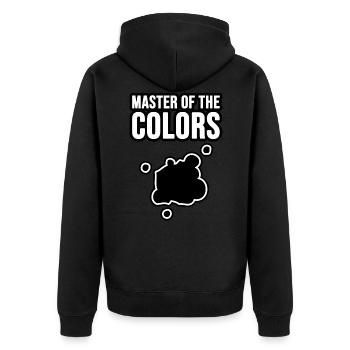 Meister der Farben - Unisex Premium Bio Zip Hoodie - Schwarz - Hinten - Nico (187cm)