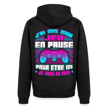 Gamer Gaming Drôle Jeux Vidéo - Veste à capuche bio Premium Unisexe - noir - Dos - Nico (187cm)